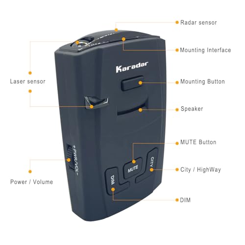 Radar Detectors for Cars American Laser KARADAR X K KA Bands VG 2 Protection S360 with LaserEye Front Rear Police Scanner - Image 3