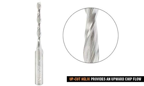 Miniatura 8 de Amana Tool - 46032 Carburo sólido CNC de corte de espuma espiral de extremo de bola de corte hacia arriba 14 de diámetro x 2-14 x