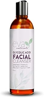 Eva Naturals Anti-Aging Glycolic Acid Cleanser (180 ml) - Acne Treatment and Exfoliating Face Wash to Reduce Wrinkles and Improve Skin's Moisture and Glow