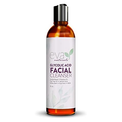 Eva Naturals Anti-Aging Glycolic Acid Cleanser (180 ml) - Acne Treatment and Exfoliating Face Wash to Reduce Wrinkles and Improve Skin's Moisture and Glow Cover