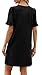 OFEEFAN Plus Size Dresses for Curvy Women Summer Short Sleeve V Neck Pleated Flowy Dresses for Women with Pockets Black 2XL