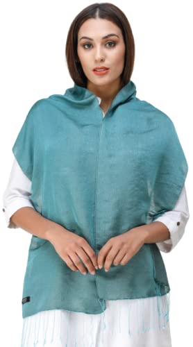 Exotic India Plain Reversible Water-Pashmina Scarf from Nepal