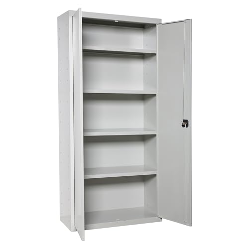 Simon Rack Armario Metálico con Llave para Garaje, 4 Estantes, 2 Puertas, 1800x1000x400 mm, Gris   Simonlocker