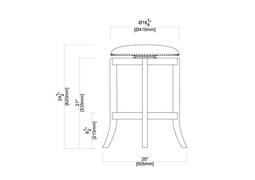 Boraam Cordova Swivel Stool, 24-Inch, Cherry #TOP7