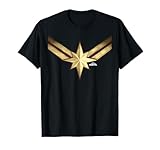 Captain Marvel Gleaming Chest Logo Graphic T-Shirt