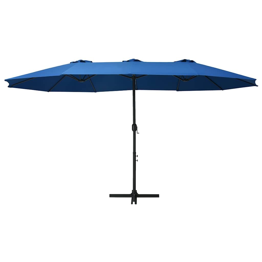 Generisch Podwójny parasol przeciwsłoneczny, 460 x 270 cm, aluminiowy maszt, odporny na działanie promieni UV poliester, mechanizm korbowy, podstawa krzyżowa, 12 żeber, łatwa w pielęgnacji, czarny