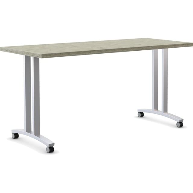 212 Main Metallic Silver Powder Coated T-Shaped Structure Series T-Leg Table Base