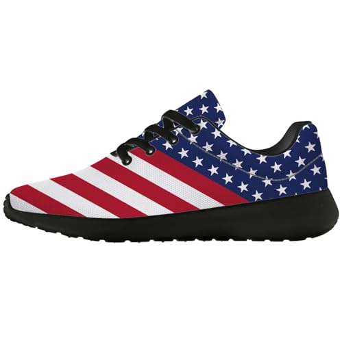 Usa Flag Running Walking Tennis Shoes For Men Women Size 7 M
