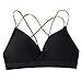 Femmes Spirale Wrap Sport Soutien-Gorge Bretelles croisées Fronde Poitrine Coussin Gilet Pas d'anneaux en Acier Coton sous-vêtements Soutien-Gorge Ensemble De Jardin 2 Personnes (Black, One Size)
