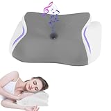 DDBDDB Smart Sound Pillow for Sleep,Tinnitus Sound Therapy & Bluetooth Pillow Speaker Ergonomic Neck Support for Shoulder Cervical Pain Relief,Relaxation and Deep Sleep,Comfortable Breathable,White