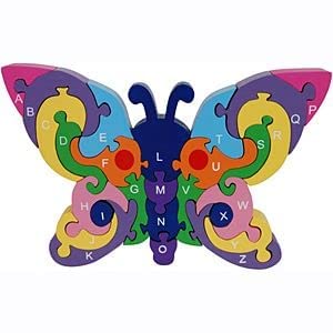 Neotea Wooden Shaped Colored Butterfly Puzzle with 26 Alphabets(A-Z) and Numbers (1-26) for Kids to Learn Letters and Numbers Colour Recognition Toy | Develop Fine Motor Skills for Kids - Pack of 1 (B0B1X4PGG9) Amazon Price History, Amazon Price Tracker