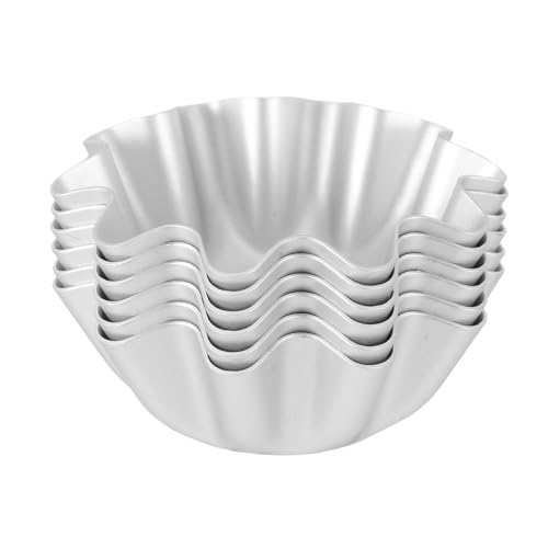 iplusmile 6piezas Molde Para Tarta De Huevo Molde Metálico Antiadherente Para Hornear Tartaletas De Queso Postres y Tartas Redondas