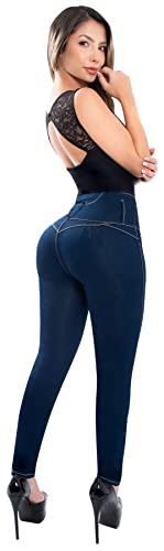 Fiorella Shapewear Butt Lifter Women Jeans High Rise 4 Button Waist Push Up Levanta Cola Pantalones Colombianos 513DB4