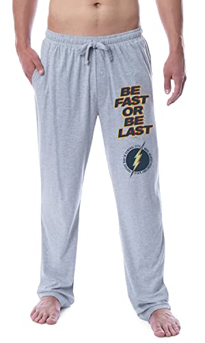INTIMO DC Comics Mens' The Flash Be Fast Or Be Last Father's Day Superhero Sleep Pajama Pants (Large) Grey