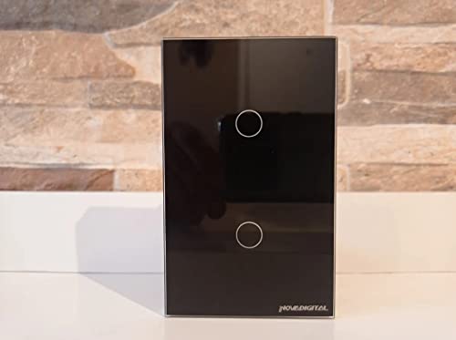 Interruptor inteligente Lite 2 botões touch Wi-Fi preto Novadigital