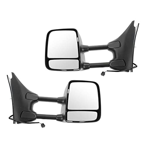 Towing Mirror Power Textured Black Chrome Pair Set for Nissan Suzuki New
