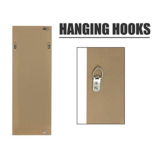 Image of Sleek Frame Door Mirror - Rectangle Wall Mounted or Floor Full Length Over The Door Vertical Hanging Mirror, White, 44''x16''
