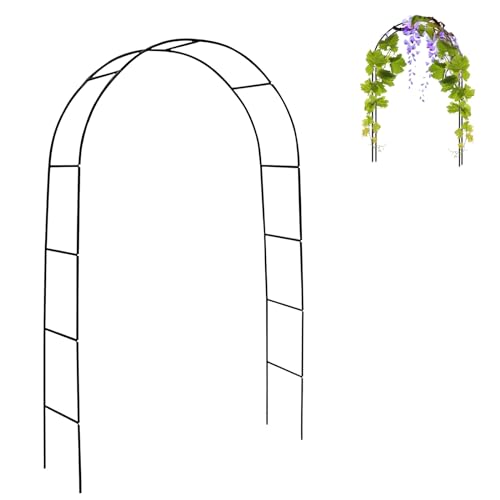 Arco de jardín de 2,4 m/7,8 pies con Marco de Metal, cenador de pérgola de Enrejado de Arco Alto para Plantas trepadoras de vides de Rosas, cenador de jardín de