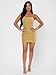 Floerns Women's Glitter Sleeveless Ruched Party Clubwear Bodycon Mini Dress Yellow Solid S