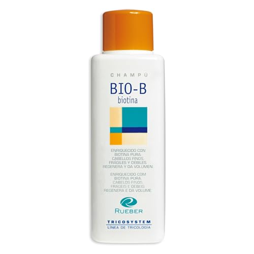 Rueber - Champú BIO-B 400ml | Champu Anticaida Hombre y Champu Anticaida Mujer | Con Biotina Pura para Cabellos Frágiles Genera Más Espesor, Grosor y Brillo | Tratamiento Anticaida Cabello