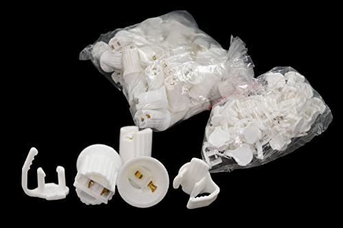 100 Pack Replaceable E12 C7 White Sockets for SPT-1 Wire