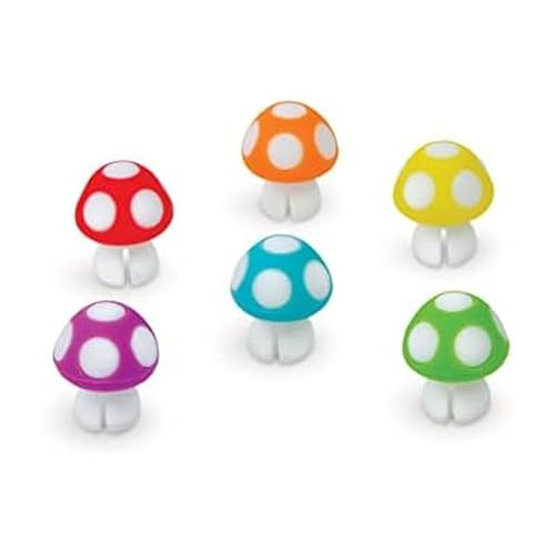 Marqueurs pour boisson en plastique Tiny Toadstools 1 inch pour identification verre