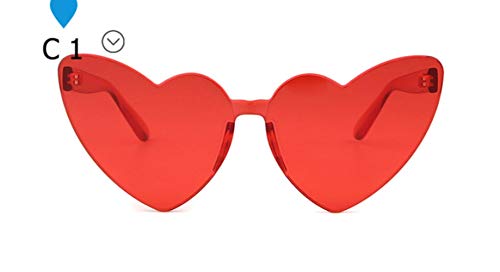 Lunettes de soleil en forme de coeur sans cadre Miwaimao rétro pour femme