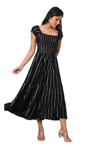 Image of IQRAAR Dress for Women Printed Midi Dress