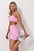 Aoxjox Women's Workout Bandeau Bras Training Fitness Running Yoga Crop Tank (Prism Pink, X-Large)