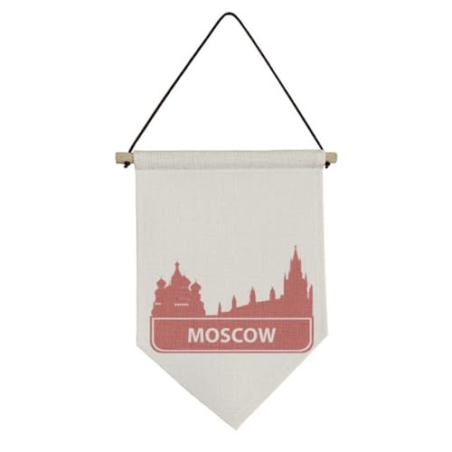 Drapeau de Moscou Russie en toile pour habiller un mur blanc vide