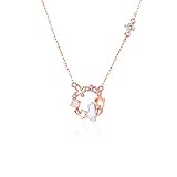 [MIYEKI] ネックレス レディース 925純銀製 可愛い ネコ ネックレス 猫ペンダント 鎖骨チェーン シルバー ペンダント アクセサリー ジュエリー 誕生日 記念日 母の日 ギフト (ローズゴールド)