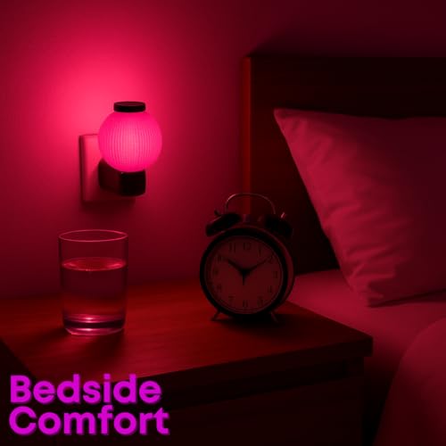 Image of Hi-Plasst Pink LED Plug in Night Lamp - Pack of 2 Stylish 0 Watt Bulb Lamp for Bedroom, Wall Lighting & Study Desk