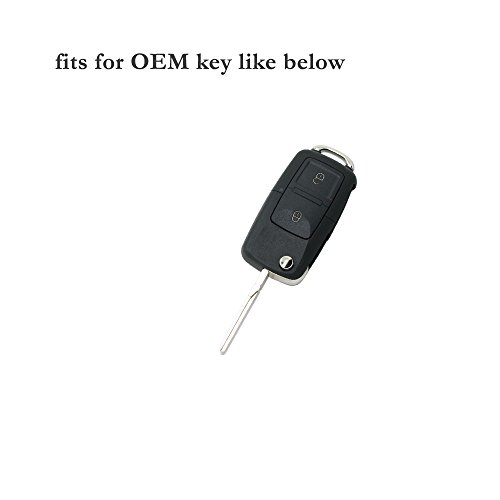 BROVACS Silicone Cover Protector Case Holder Skin Jacket Compatible with VOLKSWAGEN Passat Golf Bora Touran Polo 2 Button Flip Remote Key Fob CV9805 White - Image 3