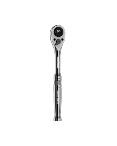 Image of toolant 1 /4 inch Drive Ratchet, 90-Tooth Compact Ratchet Wrench, 4Swing, Black Titanium Finish With Reversible Quick Release, 5 inch Length