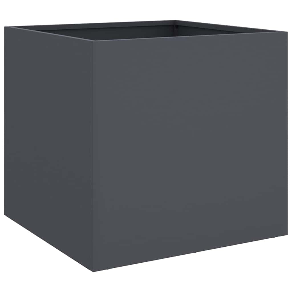 vidaXL Jardinières 2 pcs, Bacs à Fleurs, Pots de Plantes, Boîtes à Fleurs, Jardinières Surélevées de Jardin Terrasse, Anthracite 42x40x39 cm Acier