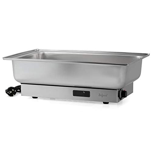 Zelsius elektrischer Edelstahl Chafing Dish für GN 1/1 | 9 Liter | bis 80°C mit Display | Speisenwärmer Büffetwärmer…