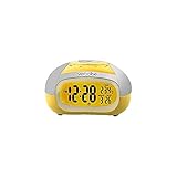 Verbalise Talking Clock with Temperature and Back Light, Wake-up Alarm, Silver/Yellow