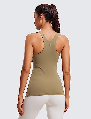 Image of CRZ YOGA Butterluxe High Crew Neck Tank Top | Light Support, Built in Bra, Removable Pads, Yoga, Extremely Soft, Racerback, for Women