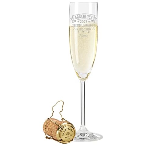Personalised GRAVURZEILE Champagne Glass for Graduation Cover