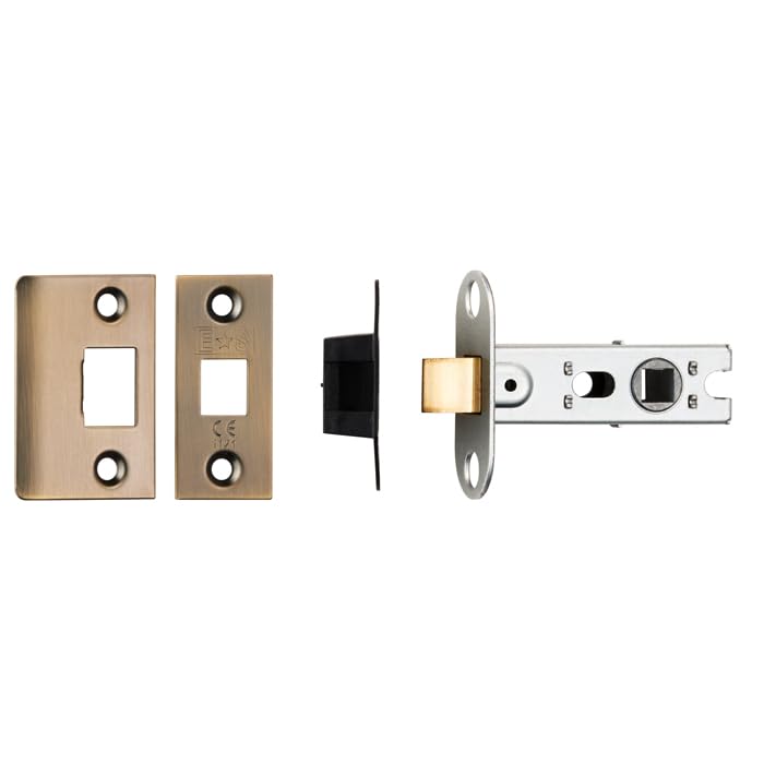 Carlisle Brass 64mm Bolt-Through Tubular Latch with 8mm Follower, Square forends in Antique Brass