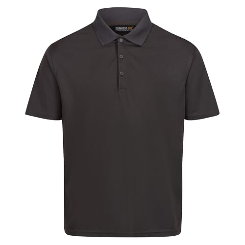 Regatta Professional Herren Mens Pro Wicking Polo Short Sleeved T Shirt Polohemd, Grau, 4XL