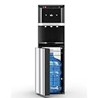 Manastin Bottom Loading Water Cooler Dispenser for 3-5 Gallon Bottles, Stainless Steel Water Cooler with 3 Temperature Settings - Hot, Cold & Room Water, Ideal Design for Home & Office, Pure Black