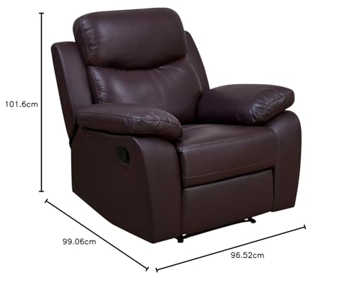 Image of Torque - Weston 1 Seater Leatherette Manual Recliner | Recliner Sofa /Chair for Living Room, Bedroom, Office (Brown) | 1 Year Warranty
