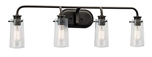 Kichler Braelyn 4-Light Industrial Vanity Light, Olde Bronze