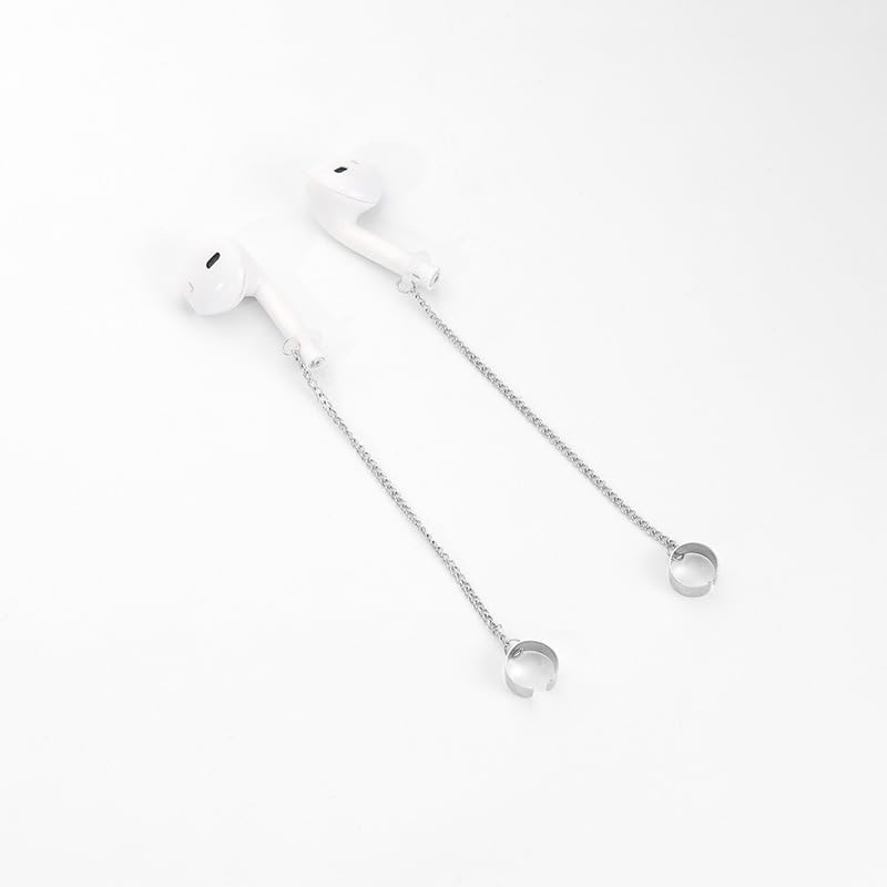 Image of 4 Pair Wireless Earbuds Anti-Lost Straps Wireless Ear Buds Clip Holder Protector Lanyard Chain Earrings for Apple AirPods Echo Buds Bluetooth Headphones ENC in-Ear Earphones Needn't Ear Hole