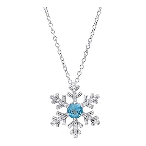 Dazzlingrock Blue Topaz Snowflake Pendant Cover