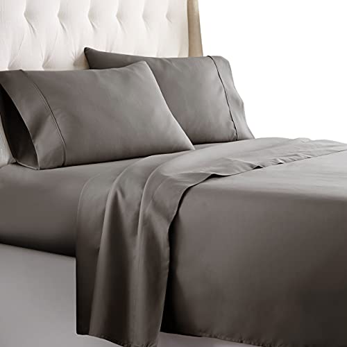 HC COLLECTION Full Size Sheets - Deep Pocket Bed Sheets - Extra Soft & Breathable - 4 PC Set, Easy Care, Machine Washable - Cooling Gray Sheets