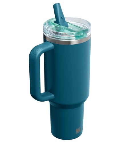 Image of STANLEY Quencher ProTour Flip Straw Tumbler with Leakproof Lid 40 oz | Built-In Straw & Handle | Cupholder Compatible for Travel | Insulated Stainless Steel Cup | BPA-Free | Coastal Teal