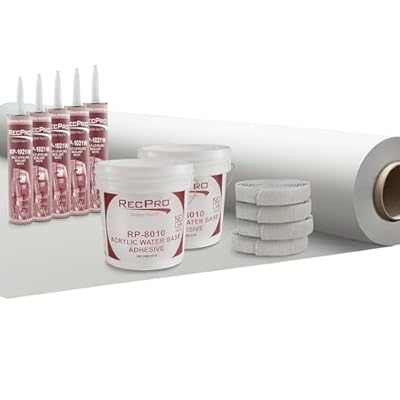 RecPro RV PVC Rubber Roof Kit | 8.5' Wide | Camper, Motor Home, Trailer Roof | Made in USA (35 Feet)