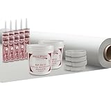 RecPro Extreme Duty RV Camper Rubber Roof Kit 9.5' Wide x 5 ft - 40 ft | 2 Gallons 8010 | 5 Tubes 1021 | 4 Rolls of Butyl 30' | PVC Rubber Roof (35 ft) | Made in USA